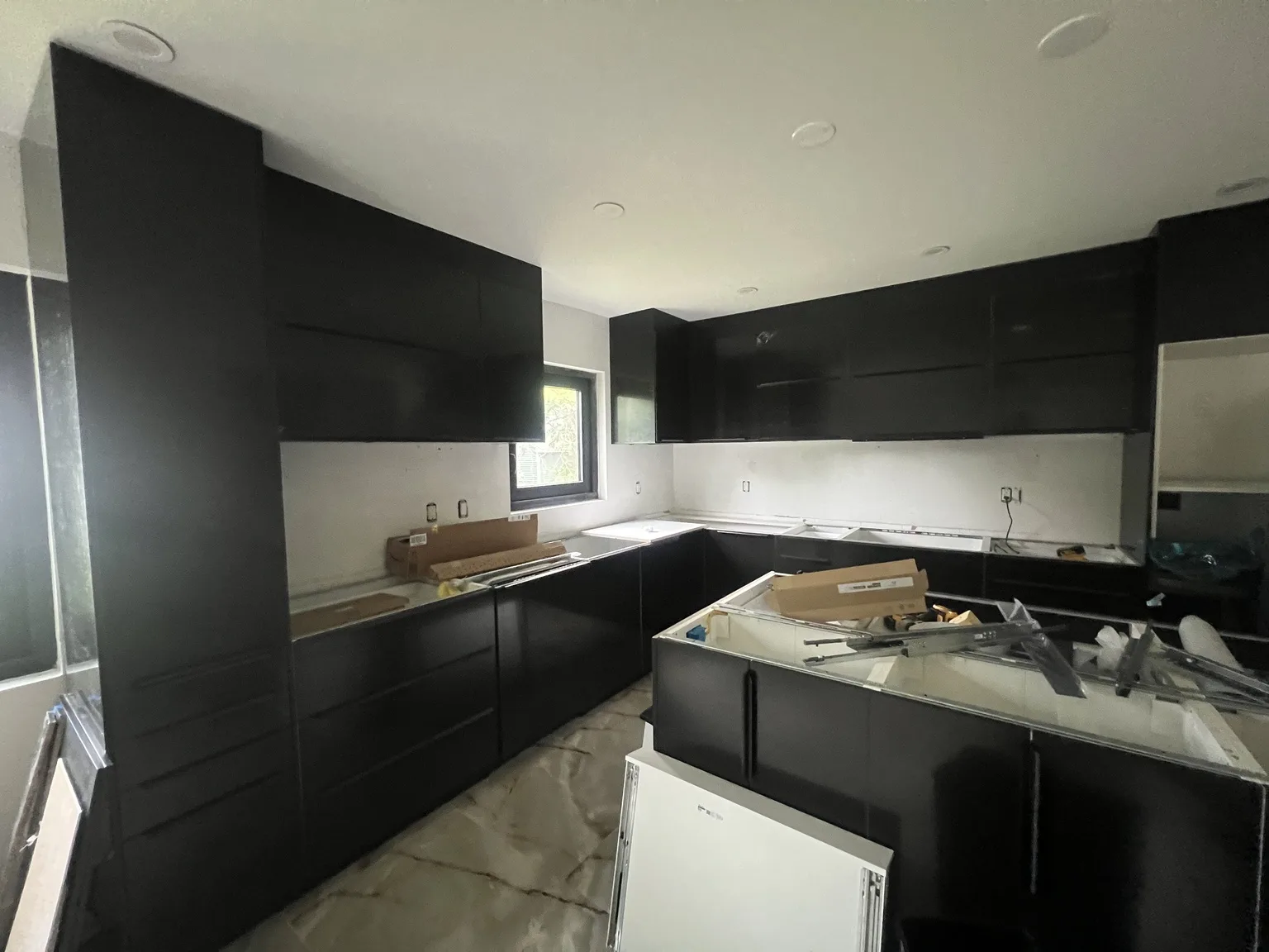 IKEA kitchen installation near Newark, NJ — Modern Black Cabinet Kitchen